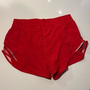 Lululemon Red Hotty Hot Low-Rise Shorts
